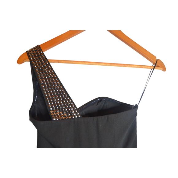 GUESS Ladies Jet Black Studded One Shoulder Pant Romper, Size 0, $118, NWT - Picture 9 of 9